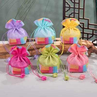 전통 조각보 미니 주머니 복주머니 외국인 선물 설선물 3개 묶음 대표 이미지