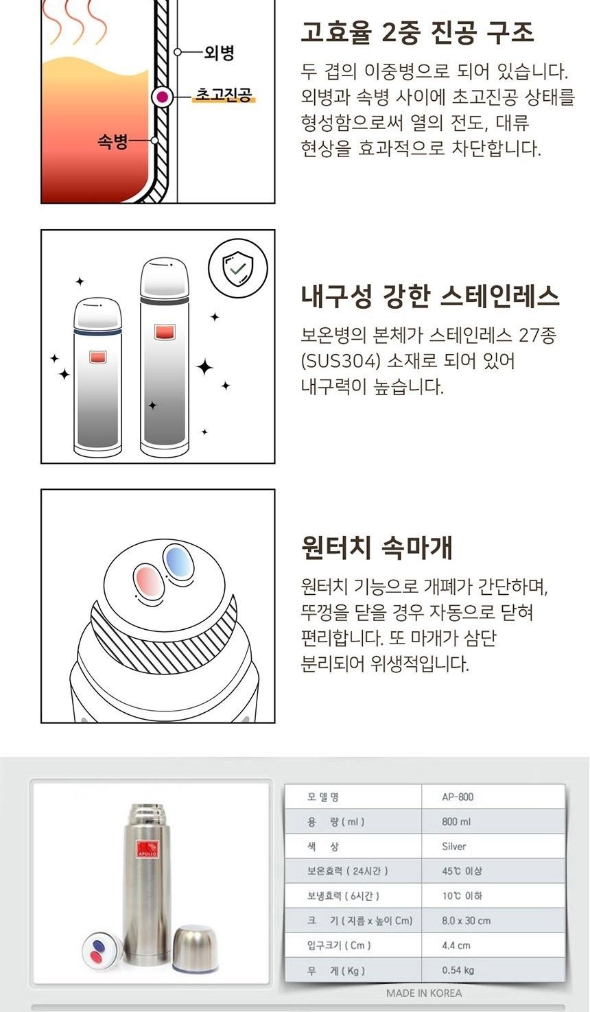 스텐 보온병 보냉병 얼음텀블러 상세 이미지 2