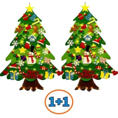 1 크리스마스 벽트리 DIY 펠트 전구포함 대표 이미지