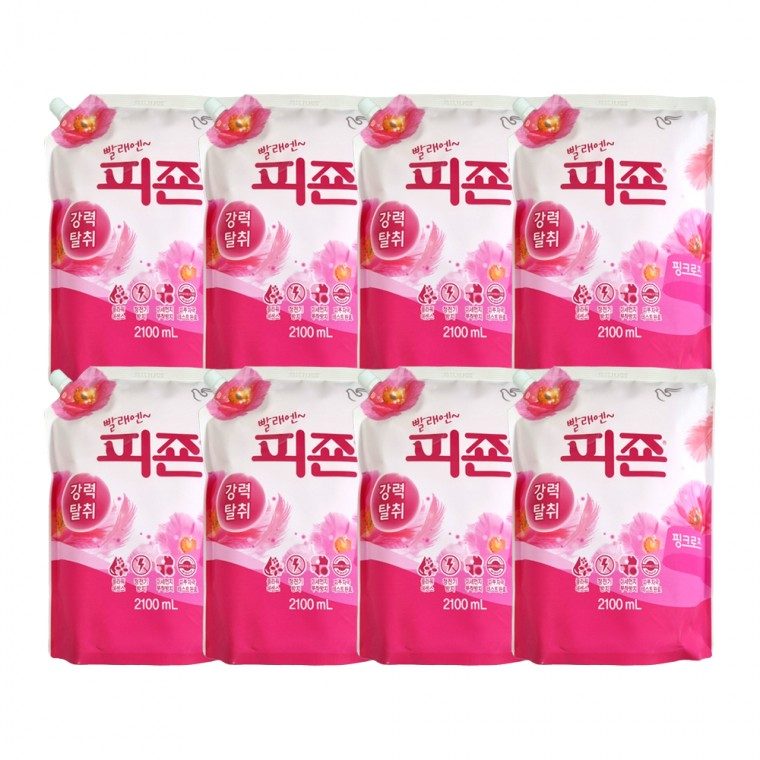 피죤 핑크로즈 리필용 2100ml 8입 섬유유연제 대표 이미지