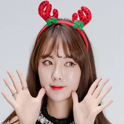 조쌤 크리스마스 헤어밴드 연말파티소품 단체선물 3개 묶음 대표 이미지