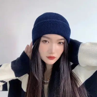 니트비니 네이비 패션비니 여성비니모자 대표 이미지