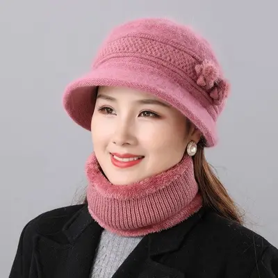 중년 여성 모자 목도리 세트 6col 대표 이미지