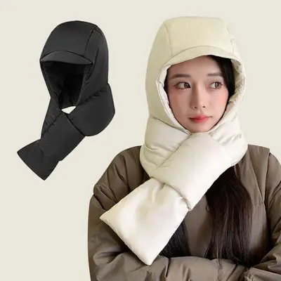 패딩 후드머플러 목도리 일체형 보온 바라클라바 넥워머 대표 이미지