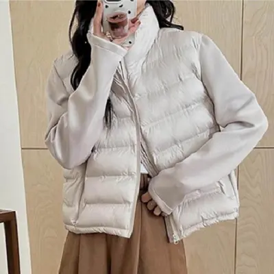 여성 패딩 조끼 집업 일체형 점퍼 아우터 캐주얼 대표 이미지