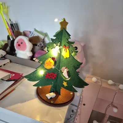 DIY 펠트 부직포 크리스마스 미니 트리만들기 장식미니어처 3개 묶음 대표 이미지