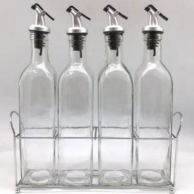 글라스 오일병 500ml 4P세트 시럽병 유리양념통 대표 이미지