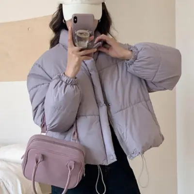 여성 하이넥 경량 숏패딩 크롭 패딩 점퍼 데일리 대표 이미지