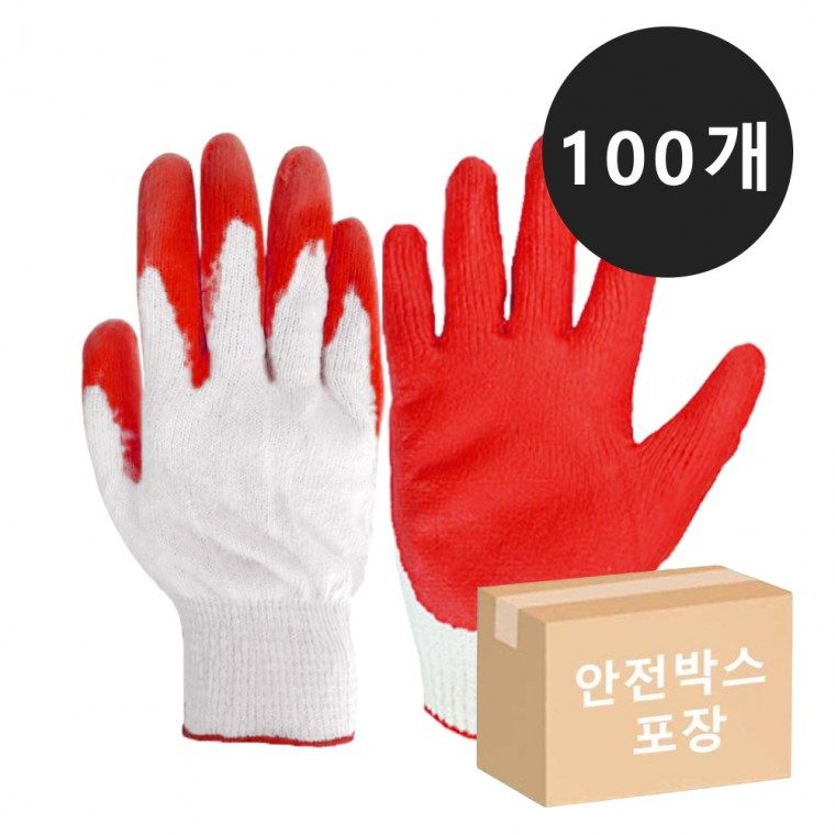 동원 반코팅 빨강 장갑 x 100켤레 안전박스 안전장갑 대표 이미지