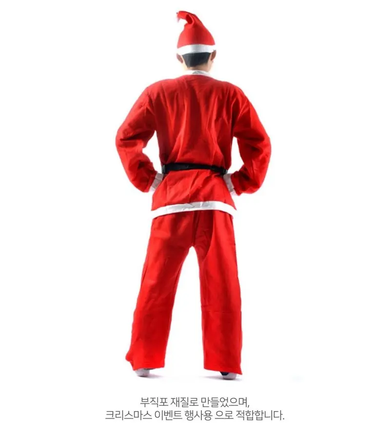 크리스마스 산타복 산타모자 세트 성인 남성 어른 상세 이미지 3