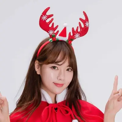 대형 루돌프 뿔 머리띠 행사소품 루돌프머리띠 3개 묶음 대표 이미지