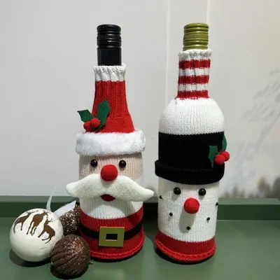 축하 크리스마스 와인병커버 기념일 데코용품 3개 묶음 대표 이미지