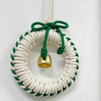 마크라메 크리스마스 리스 도어벨 만들기 DIY 현관 대표 이미지