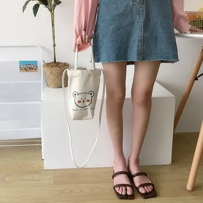 텀블러파우치 미니 캔버스 곰돌이 천 가방 3개 묶음 대표 이미지