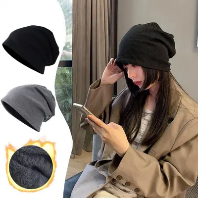 무지 비니 와플패턴 기모 빅사이즈 대두 롱비니 3개 묶음 대표 이미지