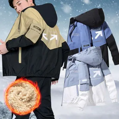 방한 기모 점퍼 겨울 후드 집업 방수 방풍 심플 대표 이미지