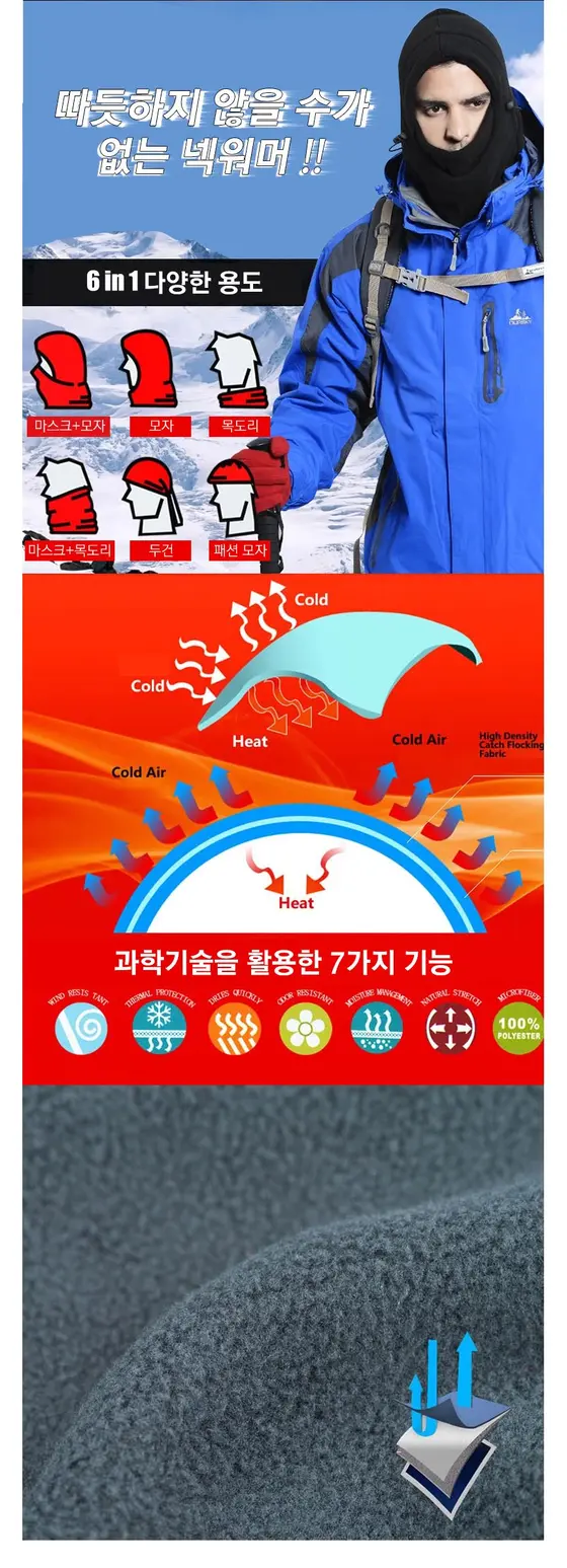 조쌤 방한모자 목워머 넥워머 3개 묶음 상세 이미지 1