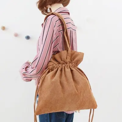 복주머니 코듀로이 여자 데일리 패션 가방 여성 숄더백 대표 이미지