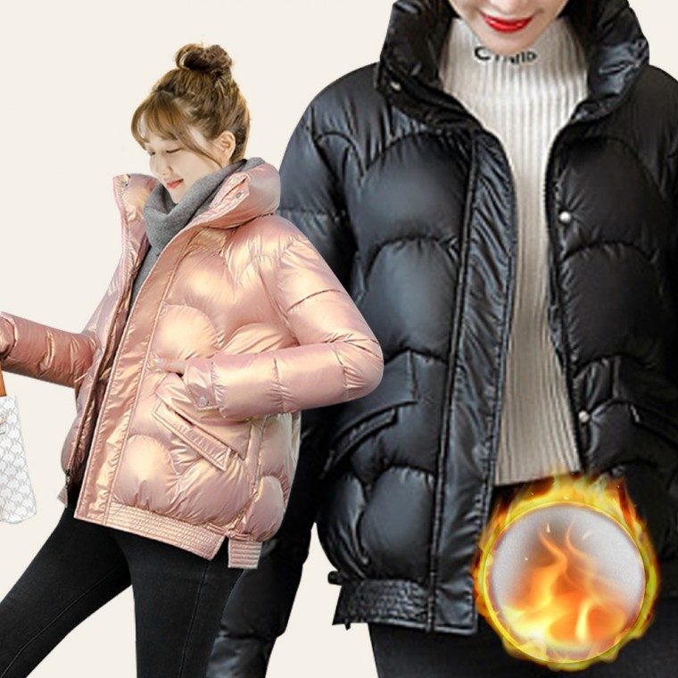 글로시 하프 점퍼 여자 간절기 회사 사무실 패딩 대표 이미지