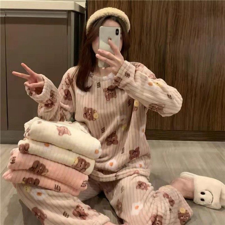 임산부 겨울 극세사 수면 잠옷 파자마 세트 잠옷/홈웨어 대표 이미지