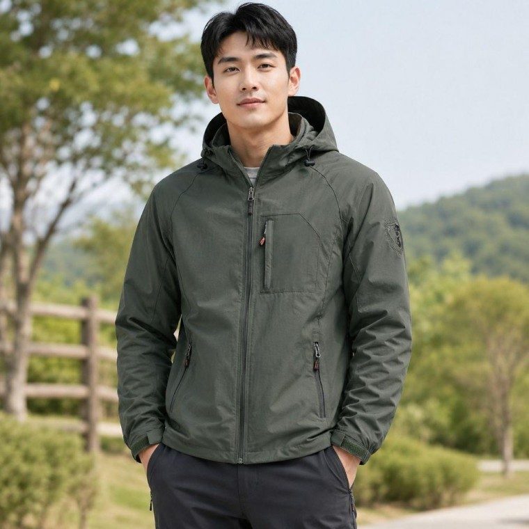 남성 후드 바람막이 점퍼 아웃도어 항공 집업 대표 이미지