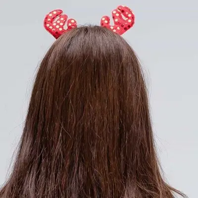 루돌프 머리띠 스팡클 단체선물 연말행사 헤어밴드 3개 묶음 대표 이미지