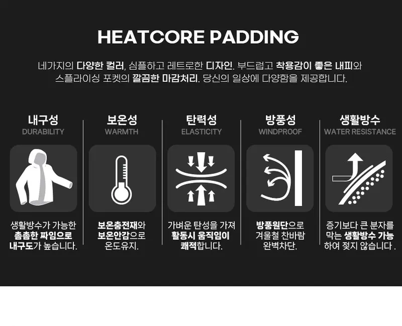 퀼팅 패딩 점퍼 남녀공용 캠핑 웰론 오버핏 겨울 상세 이미지 2