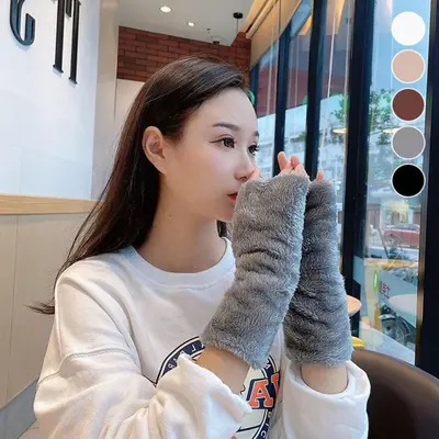 방한 겨울 전체 퍼 핸드워머 부드러운 용품 여성 대표 이미지