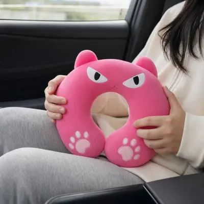 고양이 캐릭터 에어매쉬 목쿠션 목받침 여행용 차량용 대표 이미지