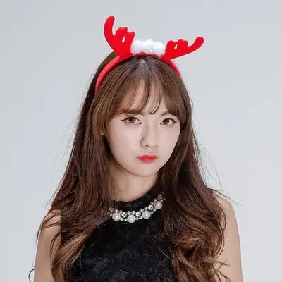 루돌프머리띠 고급 크리스마스파티용품 크리스마스키링 3개 묶음 대표 이미지