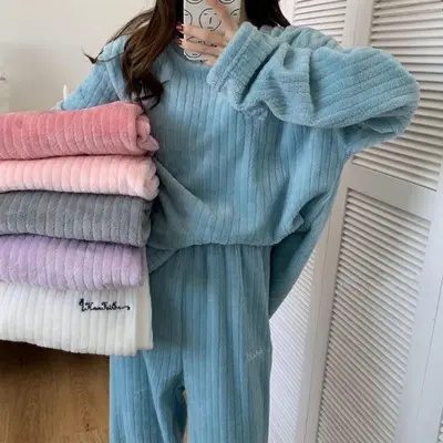 골지 극세사 잠옷 세트 부드러움의 끝판왕 고급원단 대표 이미지