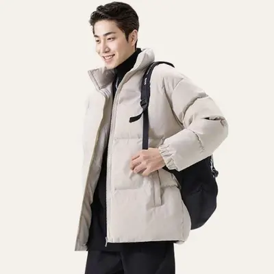 오버핏 숏 패딩 하이넥 겨울 푸퍼 다운 점퍼 남녀 대표 이미지