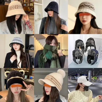 겨울모자 모음전 뽀글이 벙거지 버킷햇 방울캡 털모자 3개 묶음 대표 이미지
