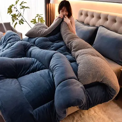 차렵 침대 극세사 이불 SS 두꺼운 침구 벨벳 차렵이불 대표 이미지