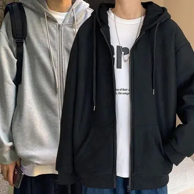 깔끔한 기본 남성 여성 기모 후드 집업 점퍼 양털 대표 이미지