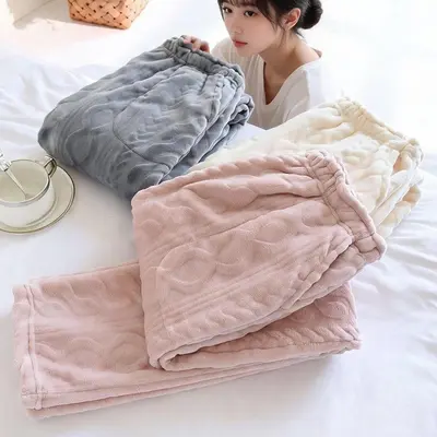 수면바지 꽈배기무늬 홈웨어 파자마 실내복 잠옷 겨울 대표 이미지