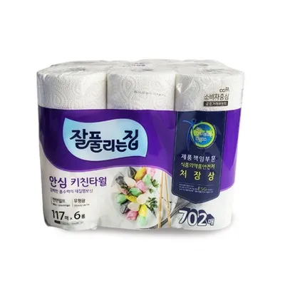 미래생활 잘풀리는집 안심 키친타월 117매X6롤 3개 묶음 대표 이미지