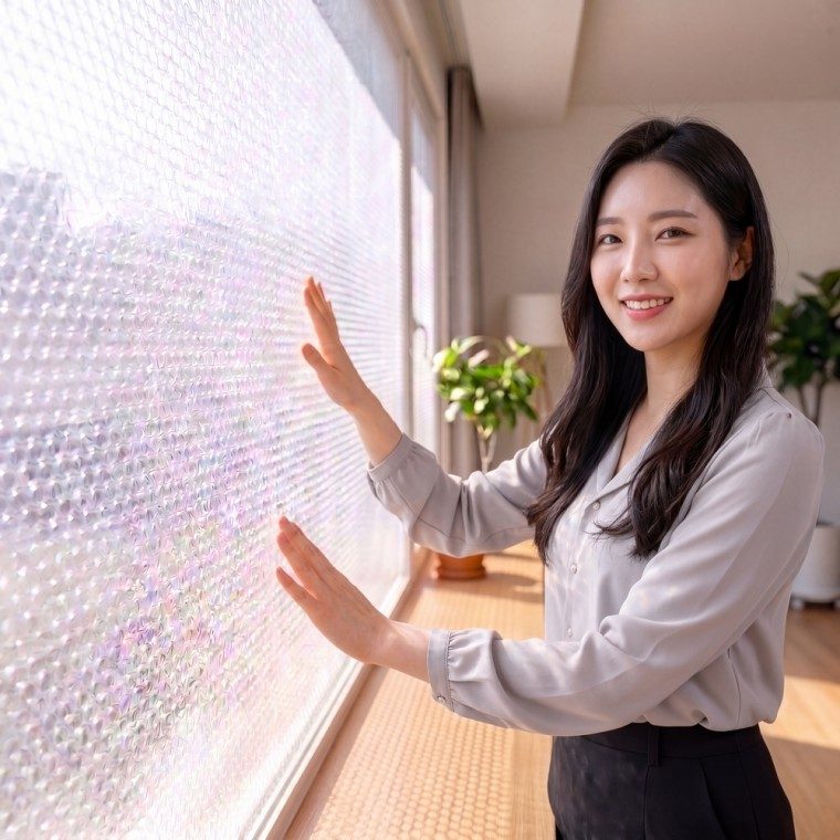 창문 단열 뽁뽁이 3단 공기층 1m x 단열시트 대표 이미지