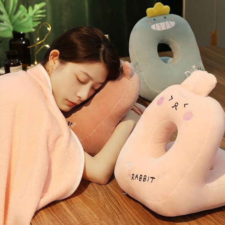 폭신폭신 귀여운 동물 캐릭터 낮잠 쿠션 등쿠션 대표 이미지