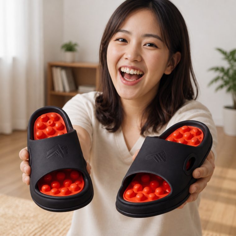 지압슬리퍼 발마사지 쿠션 소프트 돌기 룸슈즈 거실화 대표 이미지