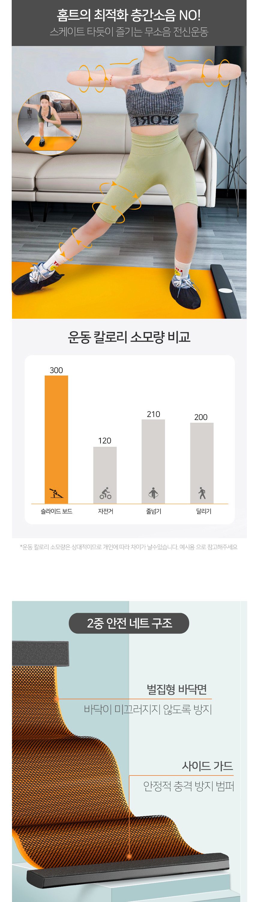 슬라이딩보드 실내 하체 운동 덧신 포함 상세 이미지 2