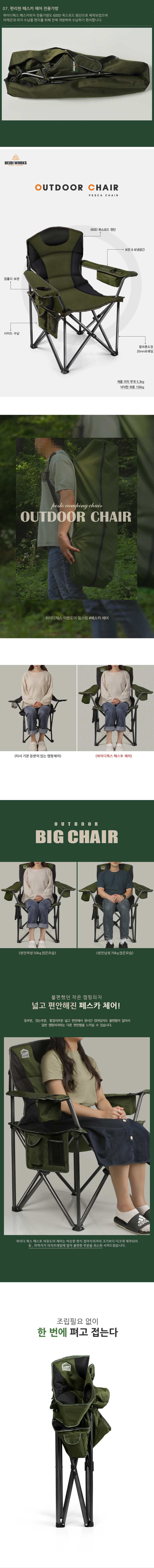 낚시의자 대형 캠핑의자 옥스포드 원단 스텐 프레임 상세 이미지 2
