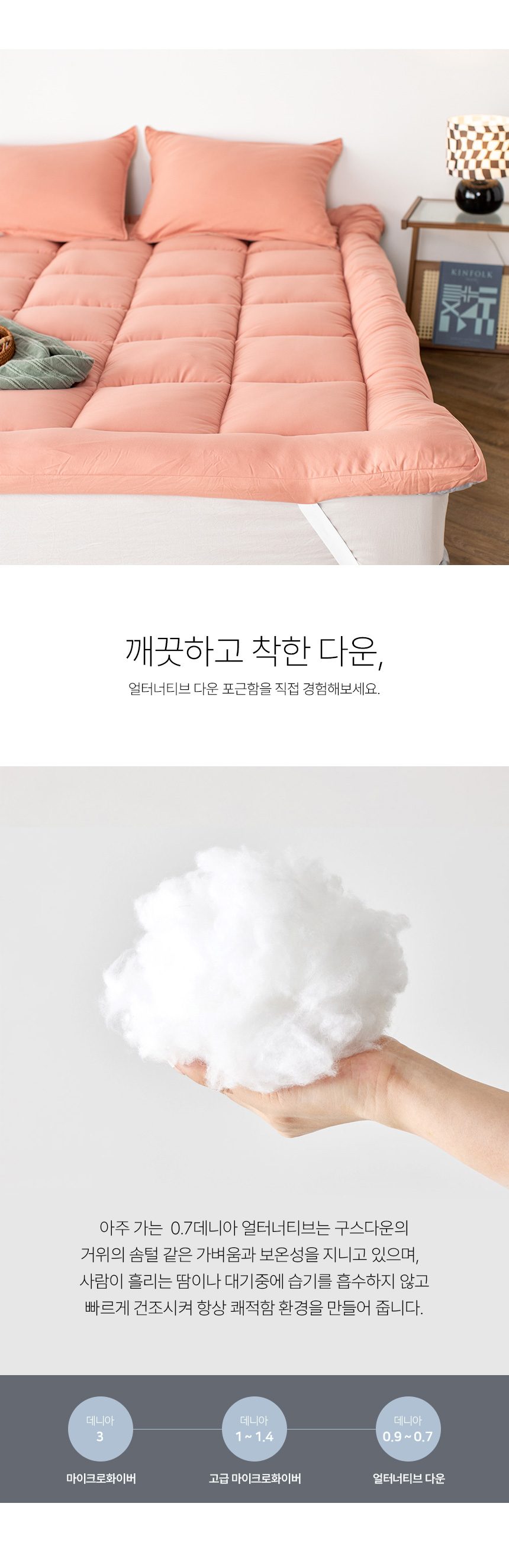 사계절 디클로 구스대체속통 토퍼 요토퍼 상세 이미지 3
