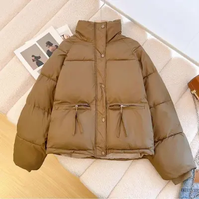 편안한 여자 숏패딩 겨울 짧은 초경량 점퍼 커플 대표 이미지