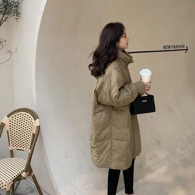 여성 스탠딩넥 면패딩 루즈핏 재킷 겨울 점퍼 하이넥 대표 이미지