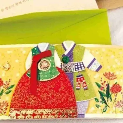 보자기 전통한복 용돈봉투 감사편지봉투 부모님용돈봉투 3개 묶음 대표 이미지