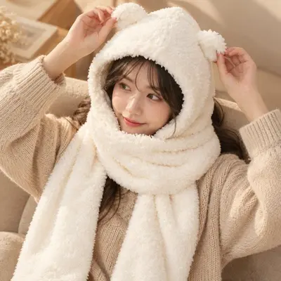 곰돌이 목도리 겨울 장갑 양털모자 바라클라바 귀달이모자 대표 이미지