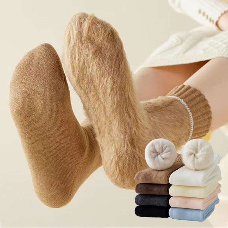 기모양말 융털 무압박 겨울 보온 무지 양말 3개 묶음 대표 이미지