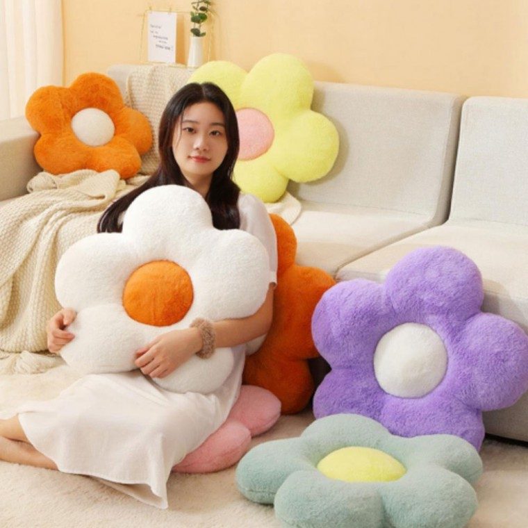 소파 등쿠션 데이지 꽃 쿠션 말랑 인테리어 대표 이미지