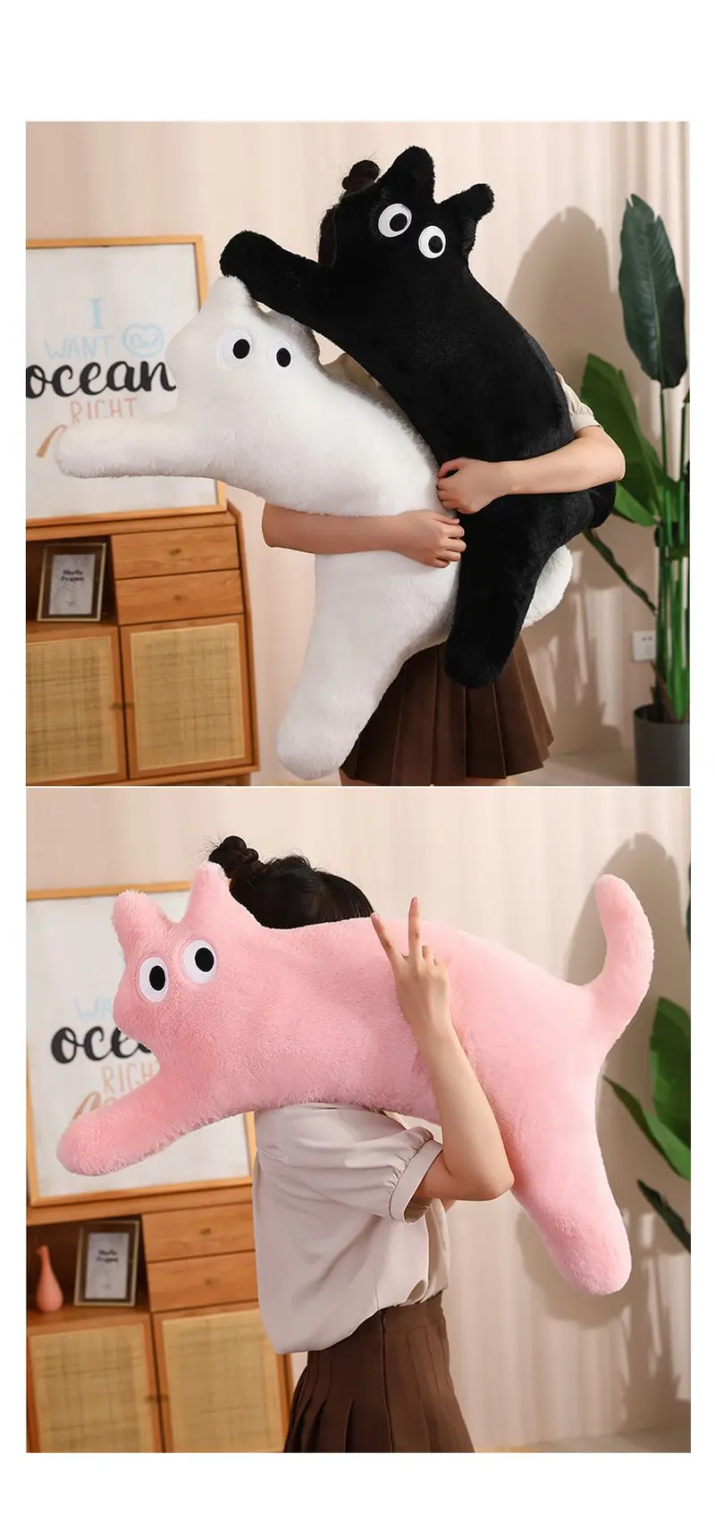 냥이 바디필로우 인형 안고자는 베개 롱쿠션 긴베개 상세 이미지 3